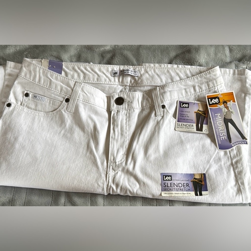 Lee White Mid Rise Jeans